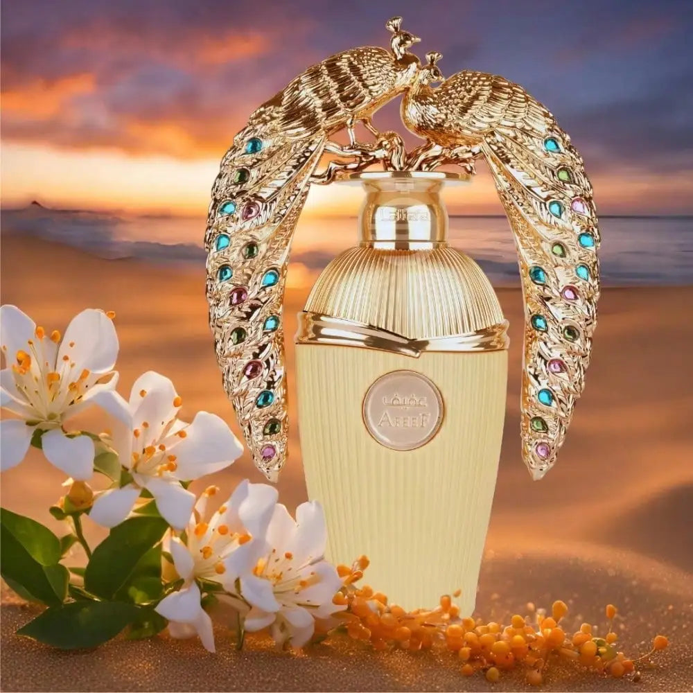 Lattafa Afeef 100 ml Eau de Parfum Femme – Parfum Floral Oriental Gourmand, Bergamote, Pêche, Jasmin, Ambre, Praliné