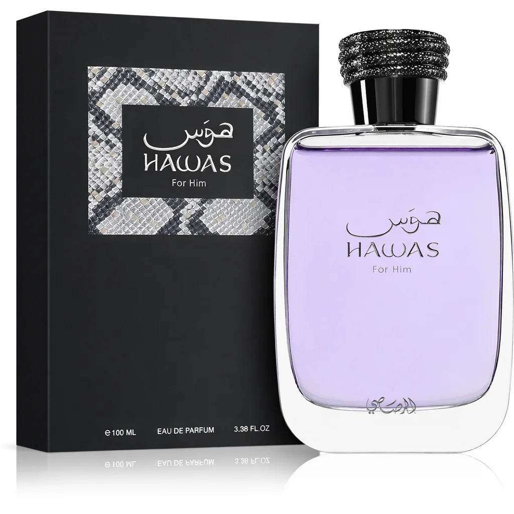 Rasasi Hawas for Him – Eau de Parfum Homme 100 ml – Parfum Oriental Boisé, Frais & Épicé