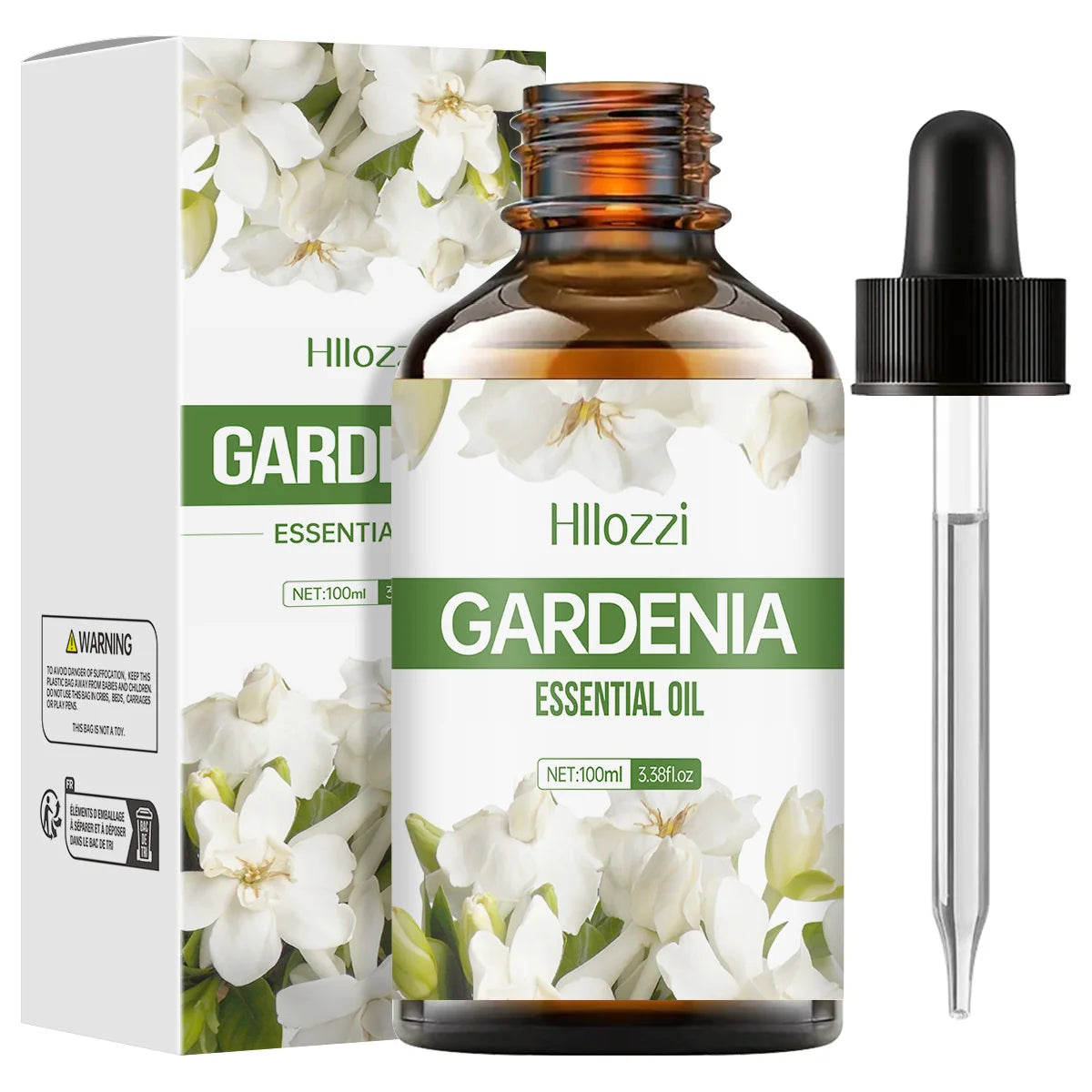 Huile essentielle de gardénia, un parfum floral pur, adaptée au massage corporel et aux soins capillaires, peut également être utilisée dans un diffuseur