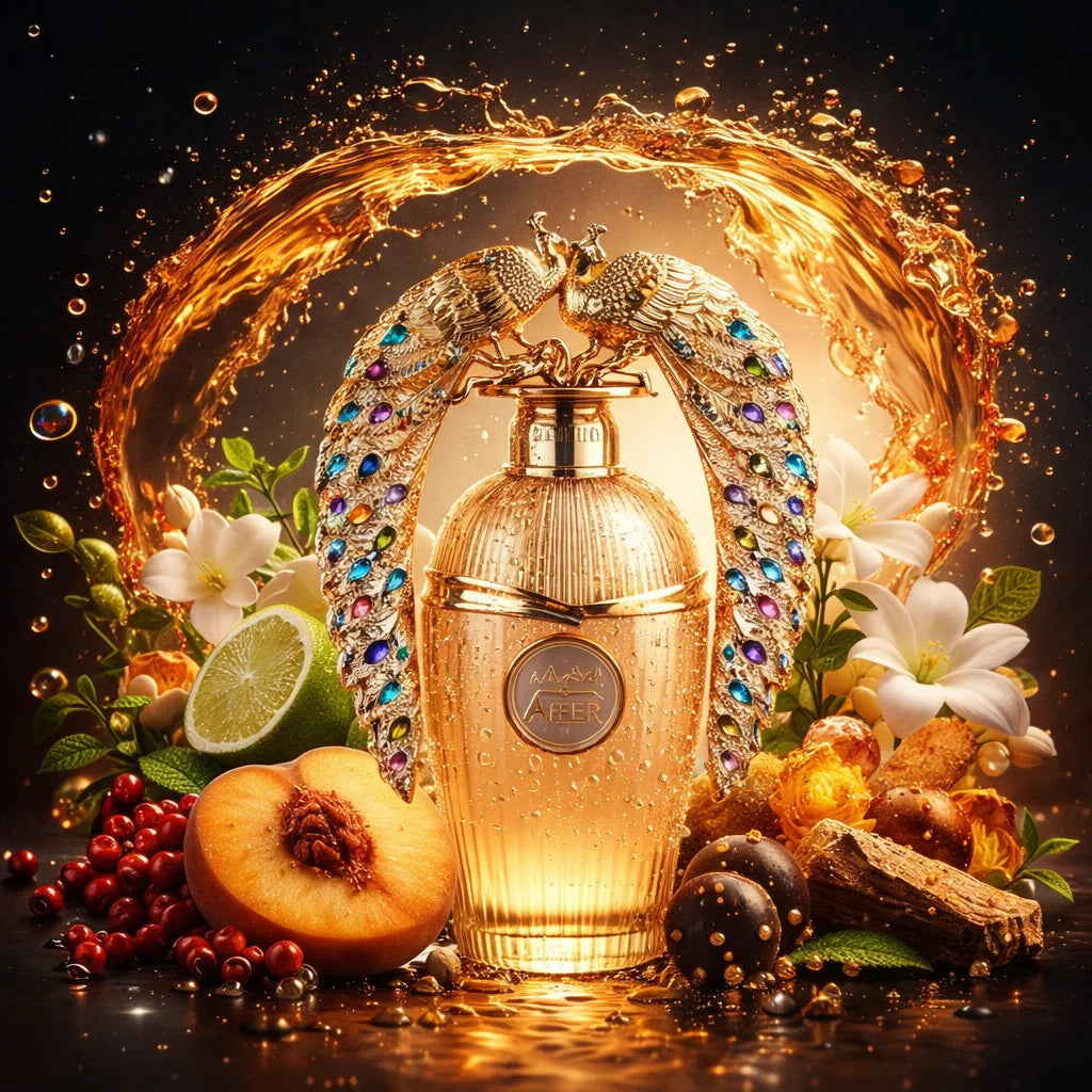 Lattafa Afeef 100 ml Eau de Parfum Femme – Parfum Floral Oriental Gourmand, Bergamote, Pêche, Jasmin, Ambre, Praliné