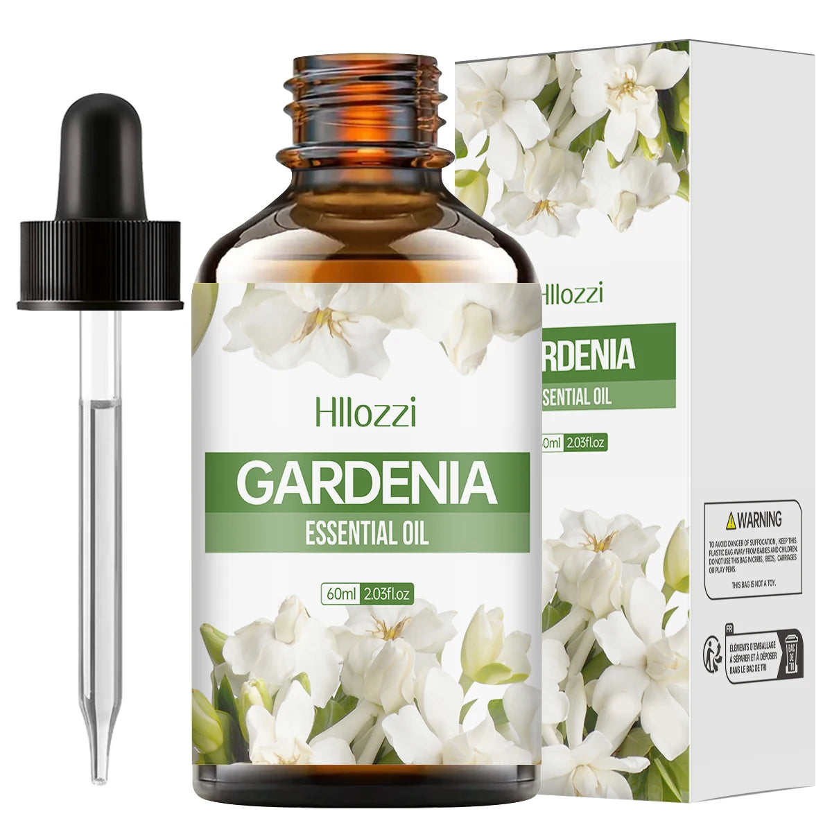 Huile essentielle de gardénia, un parfum floral pur, adaptée au massage corporel et aux soins capillaires, peut également être utilisée dans un diffuseur