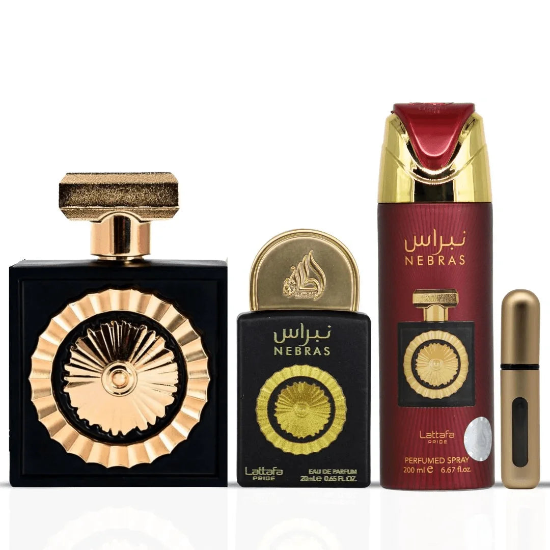 LATTAFA PRIDE NEBRAS 3 PCS SET Cadeau Parfum Pour Femmes Vanille Cacao Rose Musc 200ML/100ML/20ML Parfum De Luxe