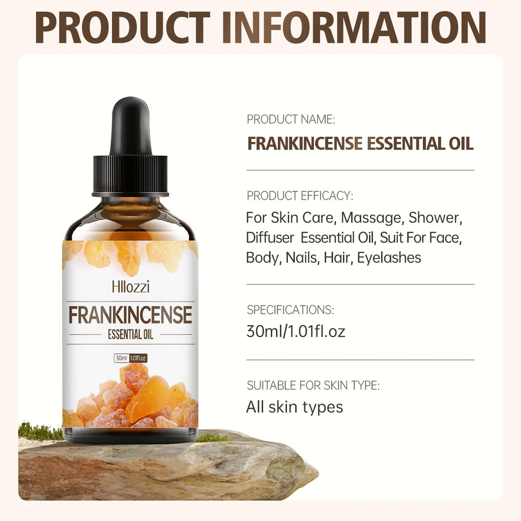 100 ml/60 ml/30 ml huile essentielle d'encens huile essentielle de masaje hydratant y hydratant humidificateur d'aromathérapie