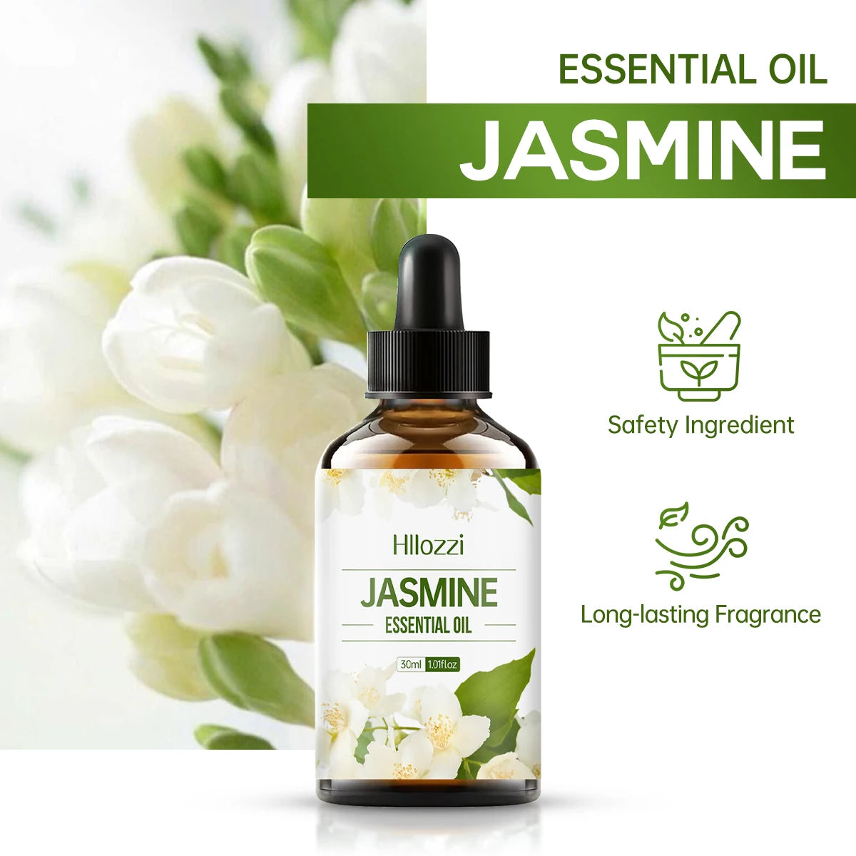 Huile essentielle de jasmin, 100ml/60ml/30ml, aromathérapie, huile essentielle multifonctionnelle, diverses scènes, riche en saveur, hydratante