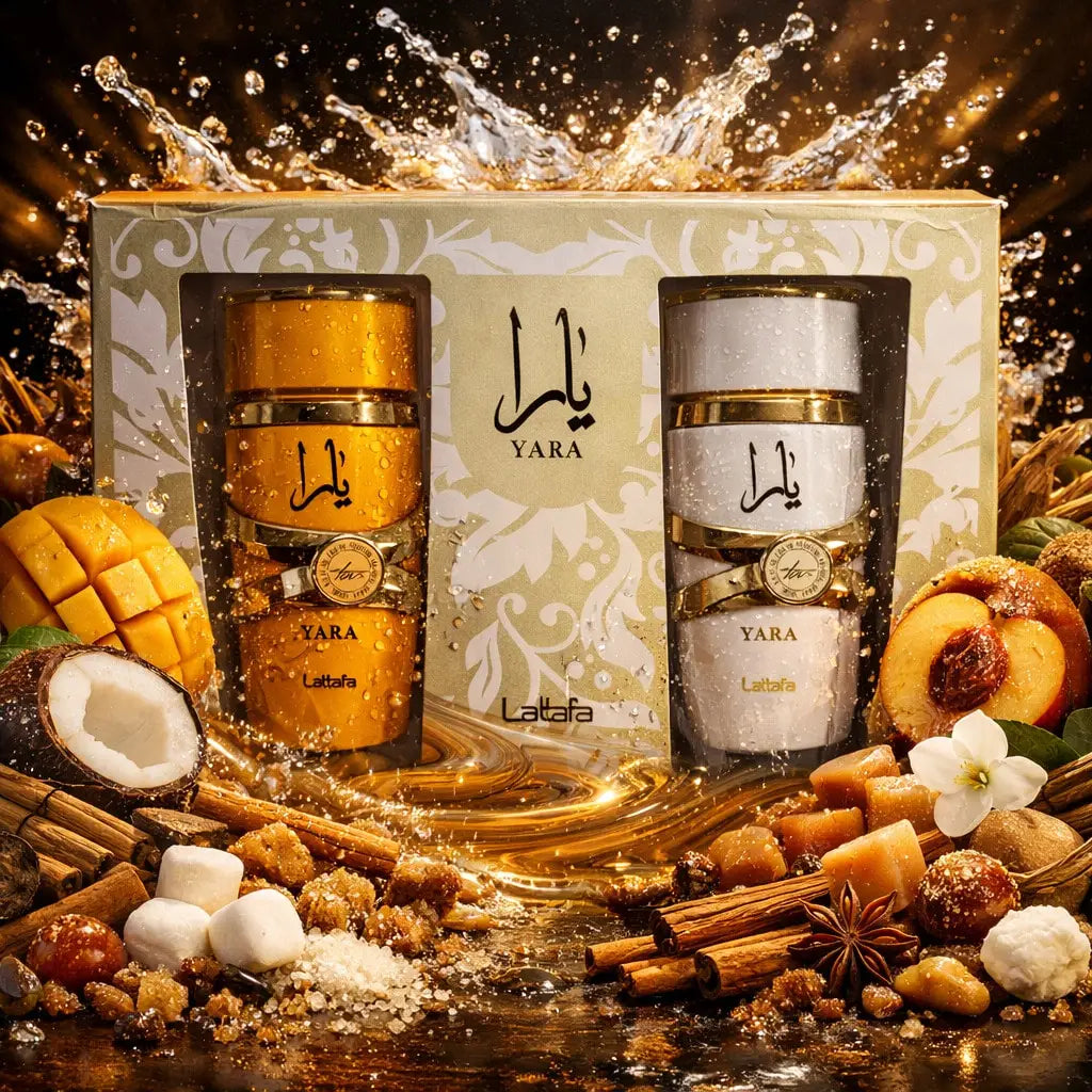 LATTAFA 2X100ML YARA MOI & YARA TOUS COFFRET SET  EAU DE PARFUM - GOURMANDE TROPICALE FLORALE CARAMEL MANGUE SANTAL