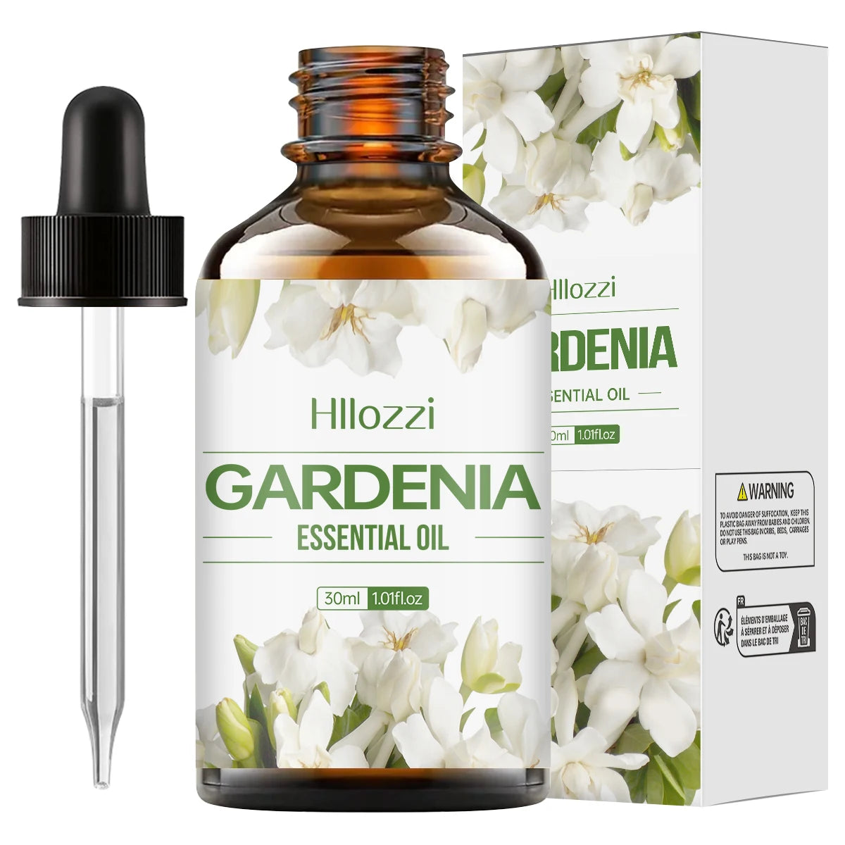 Huile essentielle de gardénia, un parfum floral pur, adaptée au massage corporel et aux soins capillaires, peut également être utilisée dans un diffuseur
