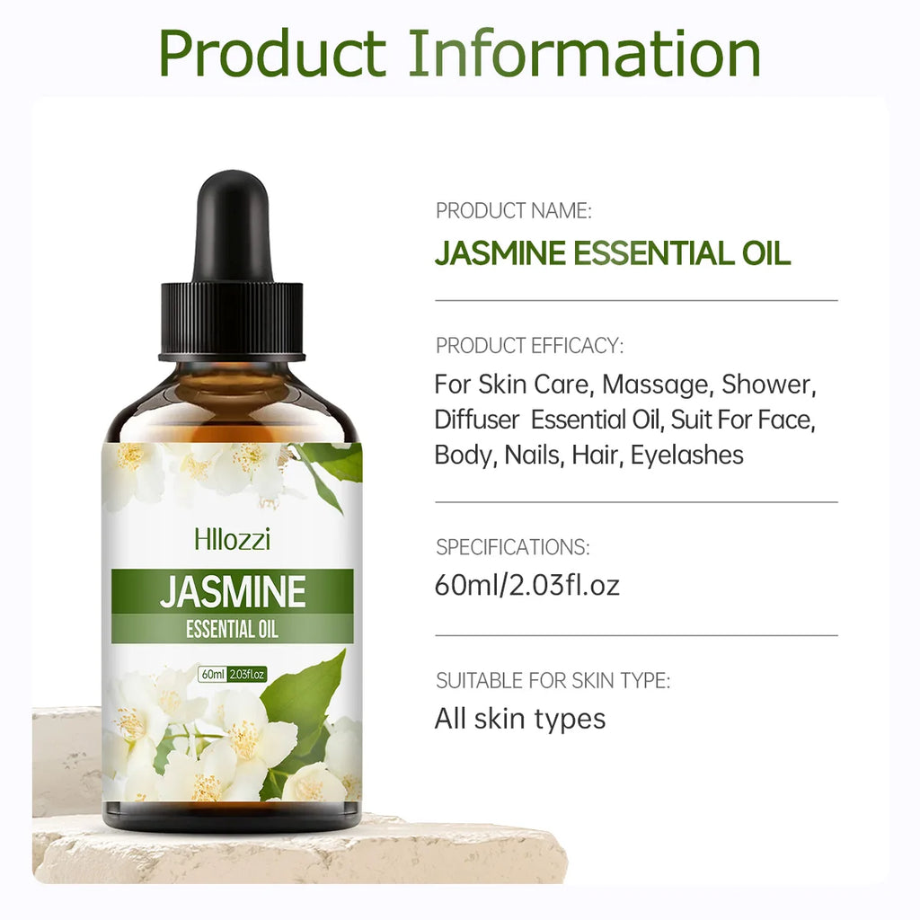 Huile essentielle de jasmin, 100ml/60ml/30ml, aromathérapie, huile essentielle multifonctionnelle, diverses scènes, riche en saveur, hydratante