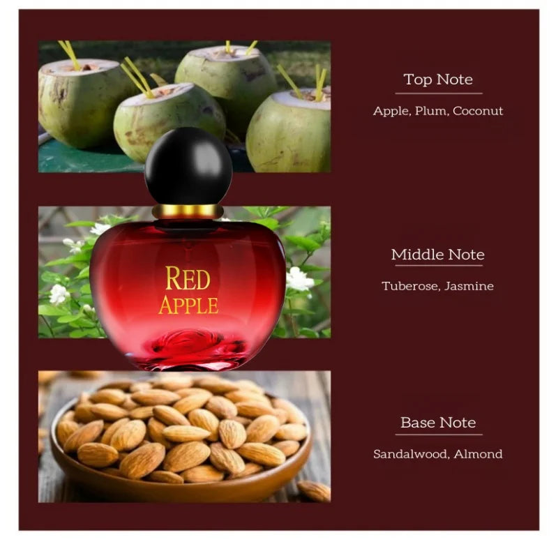 Pomme rouge et grenade Parfum fruité Floral 80ML femmes Parfum Spray durable Eau De Toilette flirt phéromone unisexe Parfum
