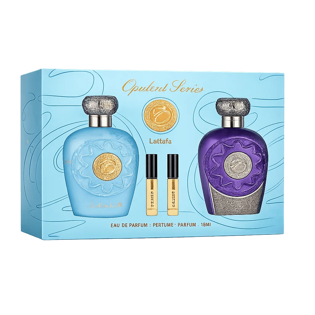 LATTAFA COFFRET CADEAU OPULENT DUBAI 100ML & BLUE OUD ELIXIR 100ML EAU DE PARFUM UNISEXE ORIENTAL FRUITÉ AROMATIQUE BOISÉ