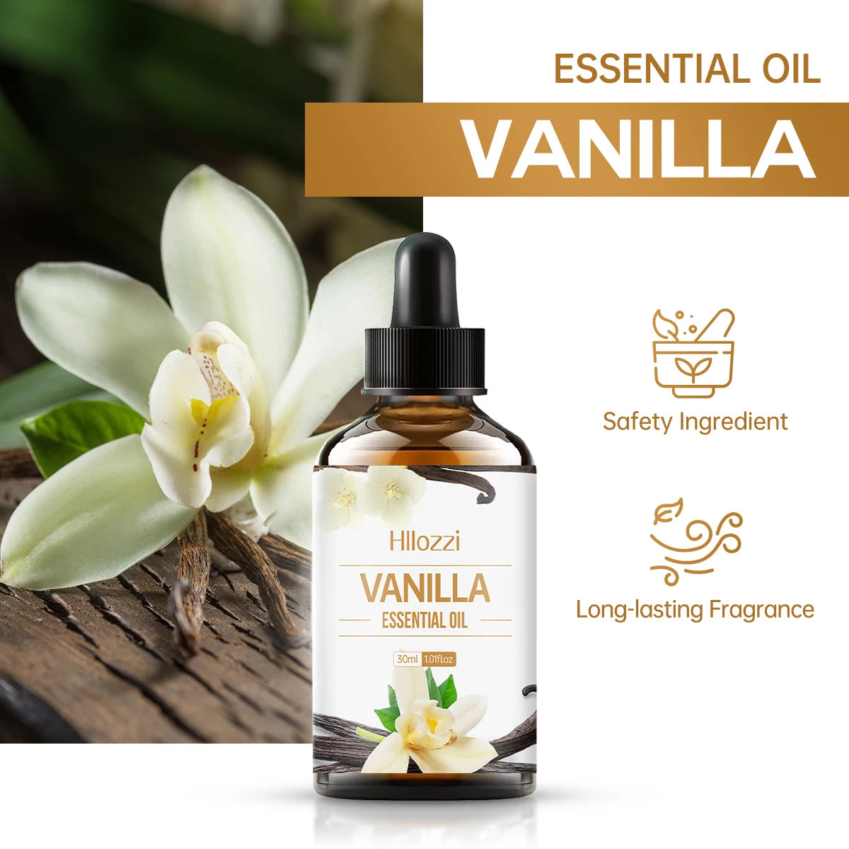 Huile essentielle de vanille, 100ml/60ml/30ml, hydratante et hydratante, soins de la peau, huile essentielle d'aromathérapie, humidificateur d'aromathérapie