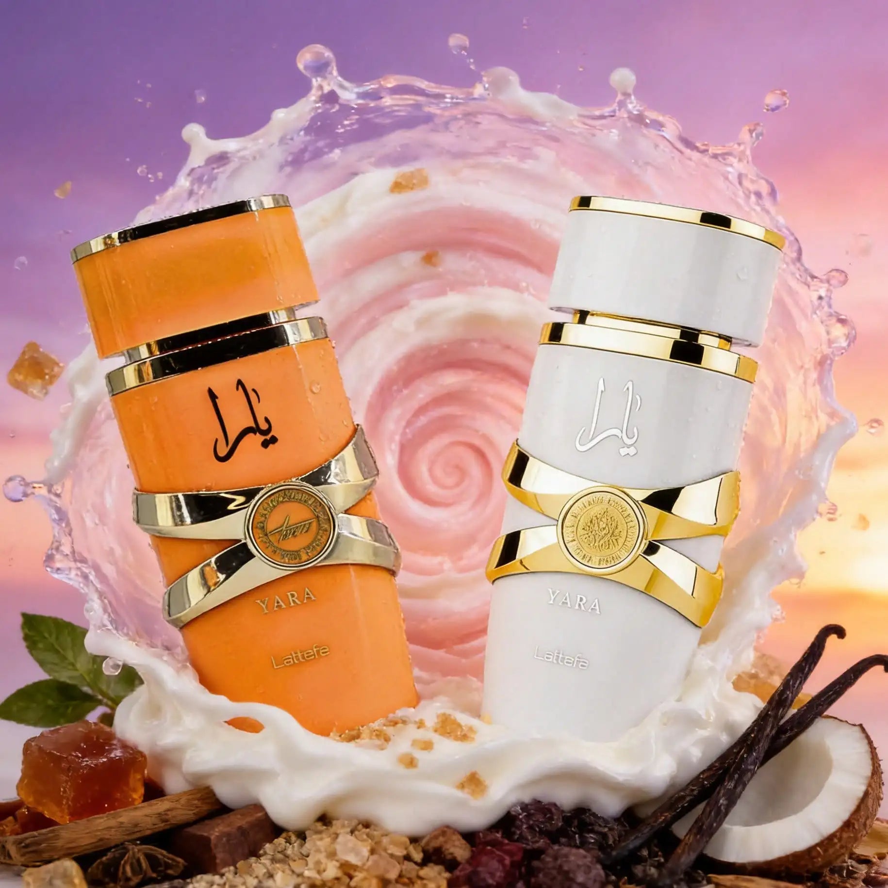 LATTAFA 2X100ML YARA MOI & YARA TOUS COFFRET SET  EAU DE PARFUM - GOURMANDE TROPICALE FLORALE CARAMEL MANGUE SANTAL