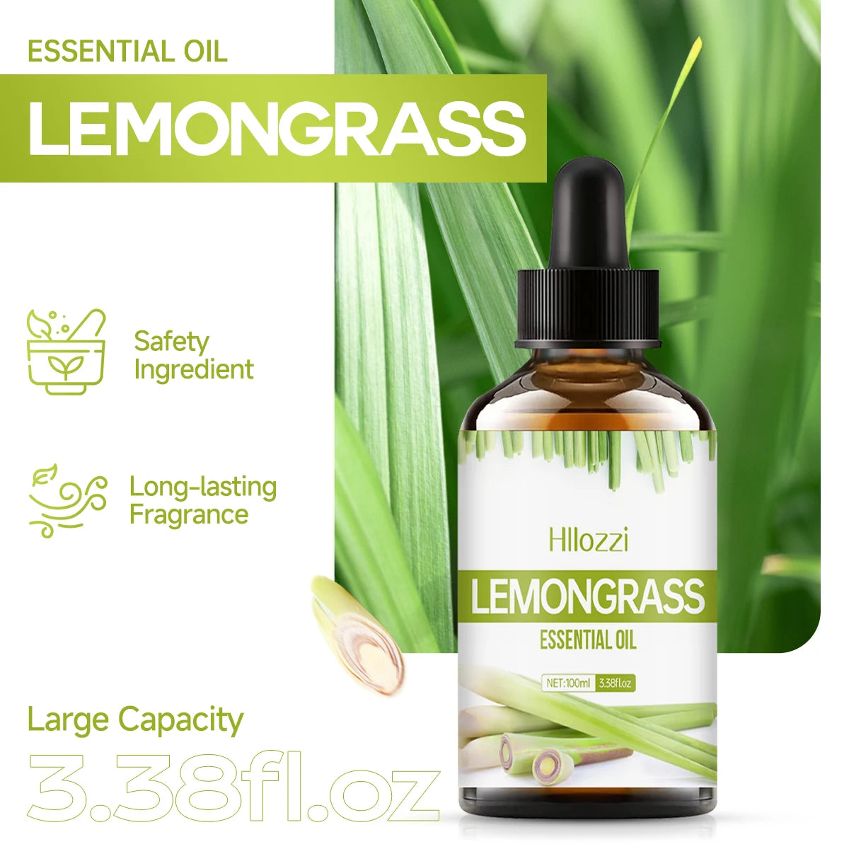 L'huile essentielle de citronnelle convient à divers usages, parfum frais, humidificateurs, bougies, brûleurs, aromathérapie