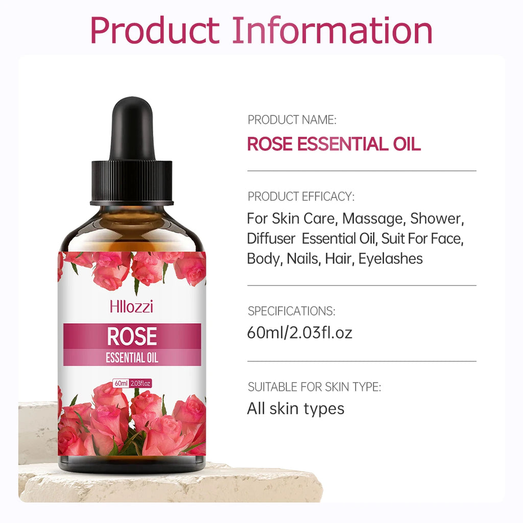 100 ml/60 ml/30 ml huile essentielle de rose soins de la peau parfum aromathérapie huile essentielle parfum Massage huile hydratante