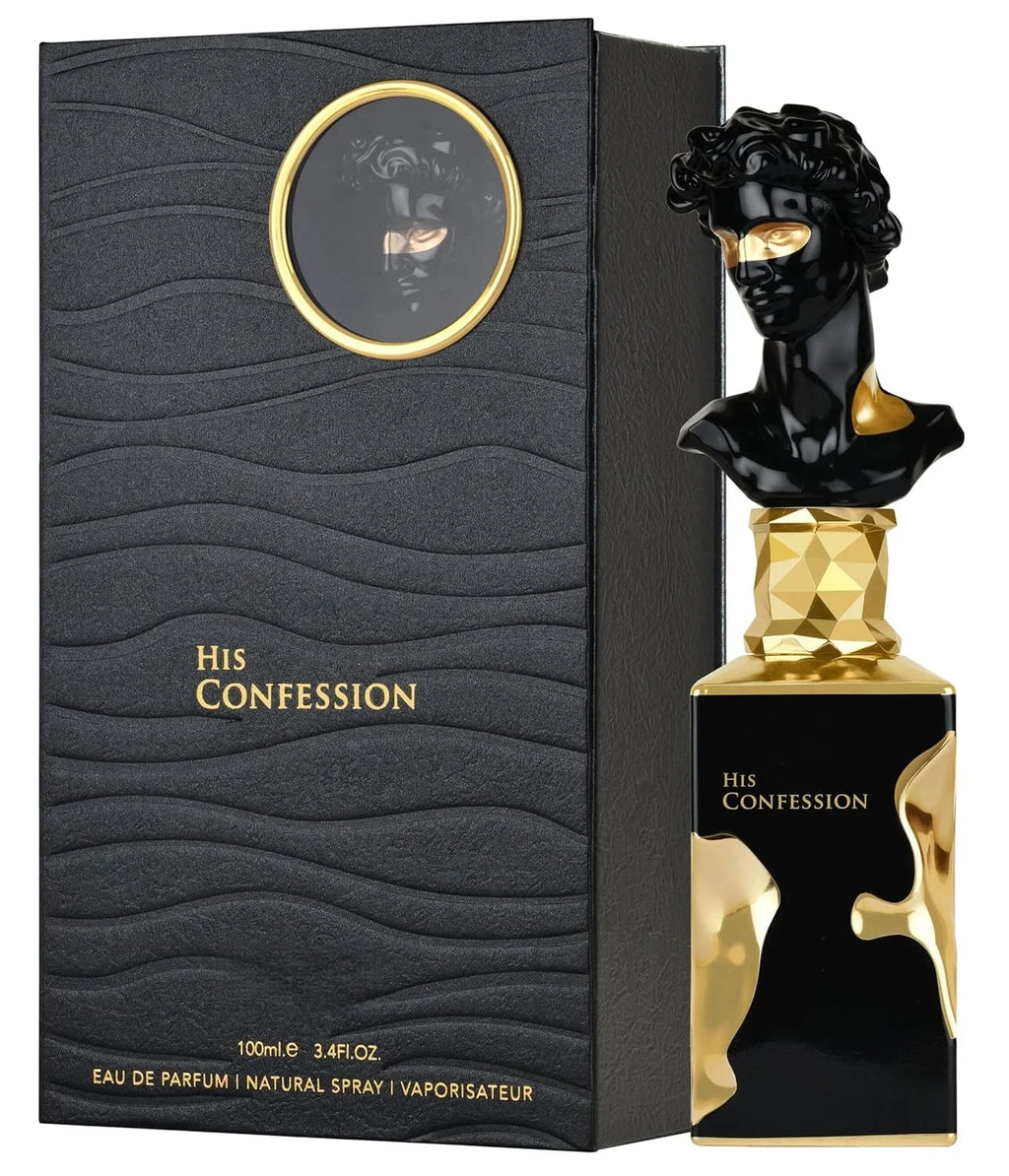 Lattafa His Confession 100ml/3.4oz Eau de Parfum Arabe, Cologne aux Phéromones, Parfum Longue Durée pour Homme, Cadeau de Noël