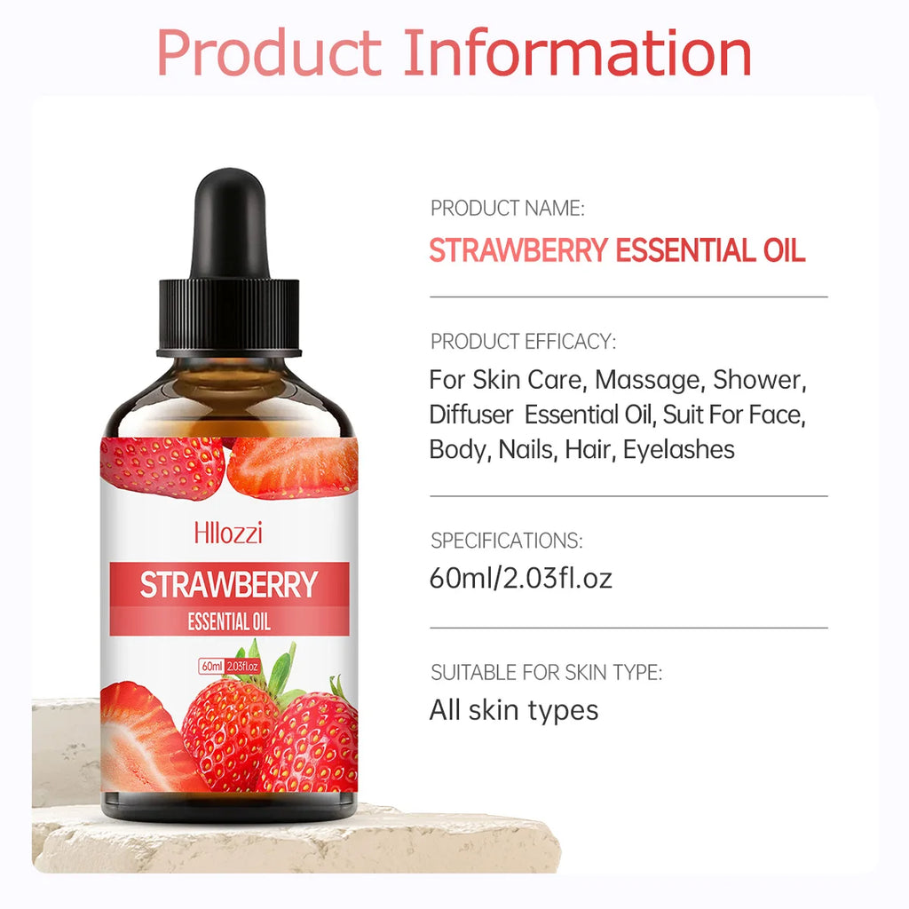 100 ml/60 ml/30 ml huile essentielle de fraise huile essentielle de fruit aromathérapie aromathérapie huile essentielle humidificateur diffuseur