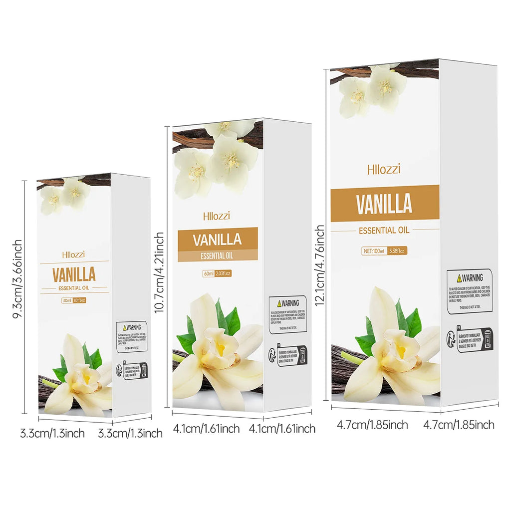 Huile essentielle de vanille, 100ml/60ml/30ml, hydratante et hydratante, soins de la peau, huile essentielle d'aromathérapie, humidificateur d'aromathérapie