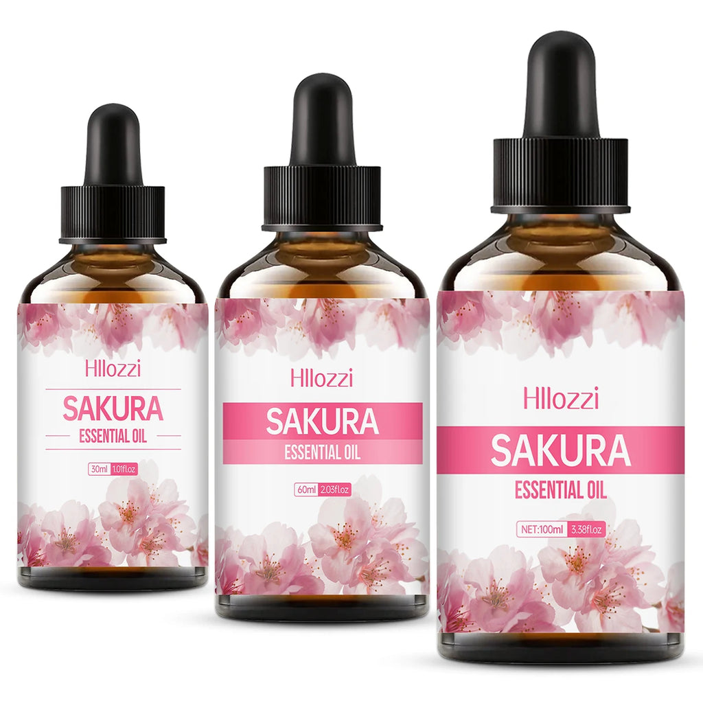 L'huile essentielle de fleur de cerisier 100ml/60ml/30ml convient aux soins de la peau du visage, aux soins du corps, à l'aromathérapie, à l'aromathérapie