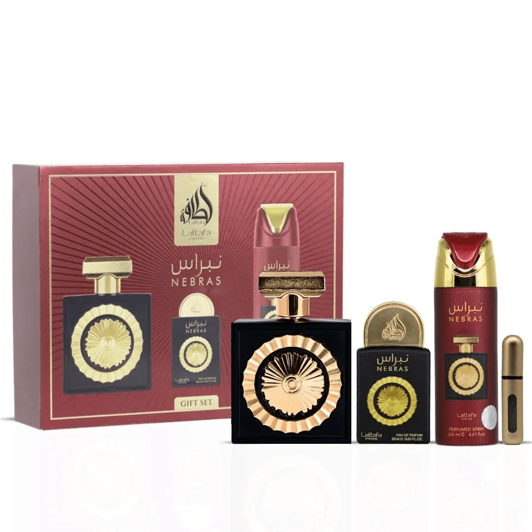LATTAFA PRIDE NEBRAS 3 PCS SET Cadeau Parfum Pour Femmes Vanille Cacao Rose Musc 200ML/100ML/20ML Parfum De Luxe