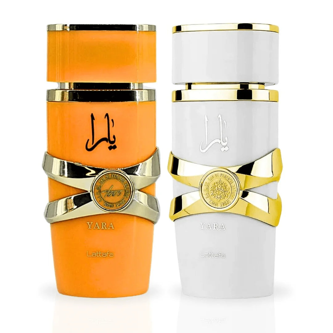 LATTAFA 2X100ML YARA MOI & YARA TOUS COFFRET SET  EAU DE PARFUM - GOURMANDE TROPICALE FLORALE CARAMEL MANGUE SANTAL