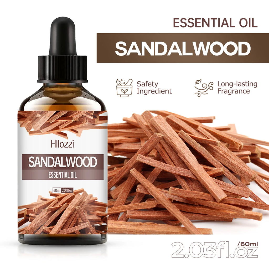 Huile essentielle de bois de santal, 100ml/60ml/30ml, pour la fabrication de bougies, diffuseurs de savon, huile parfumée d'aromathérapie