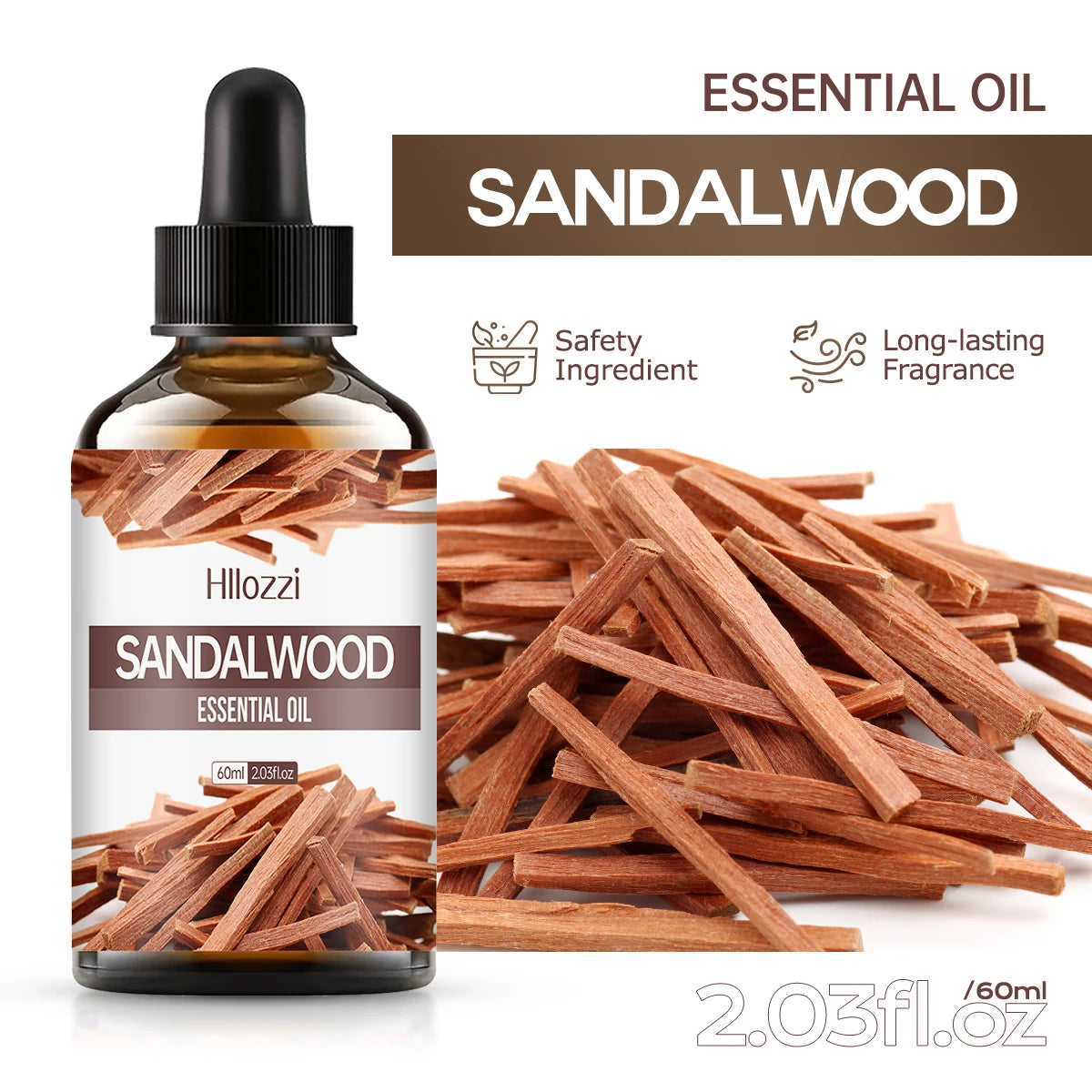 Huile essentielle de bois de santal, 100ml/60ml/30ml, pour la fabrication de bougies, diffuseurs de savon, huile parfumée d'aromathérapie