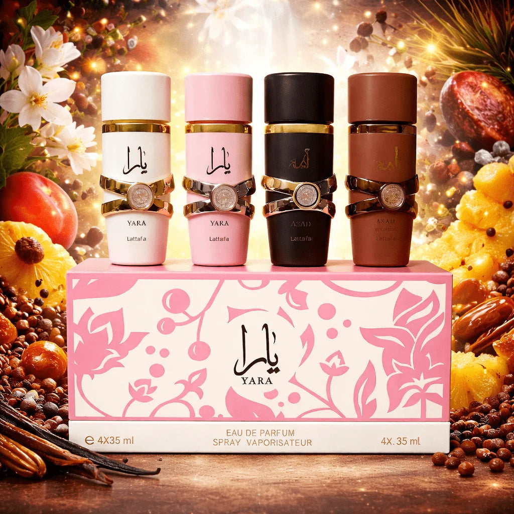 Coffret de Parfums Lattafa YARA & ASAD – Collection Orientale Gourmande | 4*35 ml