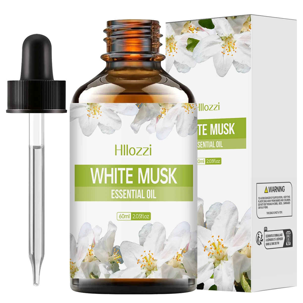 100 ml-60 ml-30 ml MUSQUE BLANC,Convient aux diffuseurs de soins du corps et d'aromathérapie, spa, soins capillaires, produits ménagers.
