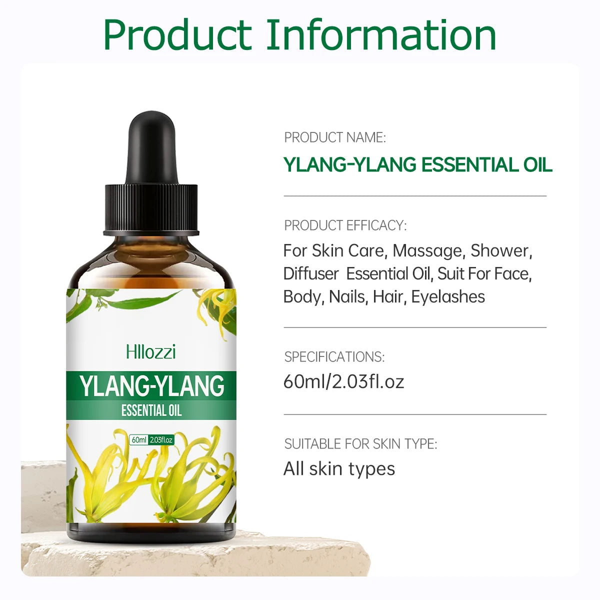 Huile essentielle de Ylang Ylang 100ml/60ml/30ml, pour les soins de la peau, les soins du corps, l'hydratation, parfum longue durée, essentiel multifonctionnel