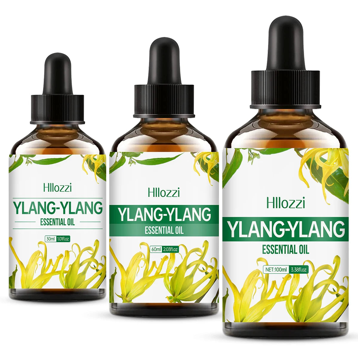 Huile essentielle de Ylang Ylang 100ml/60ml/30ml, pour les soins de la peau, les soins du corps, l'hydratation, parfum longue durée, essentiel multifonctionnel