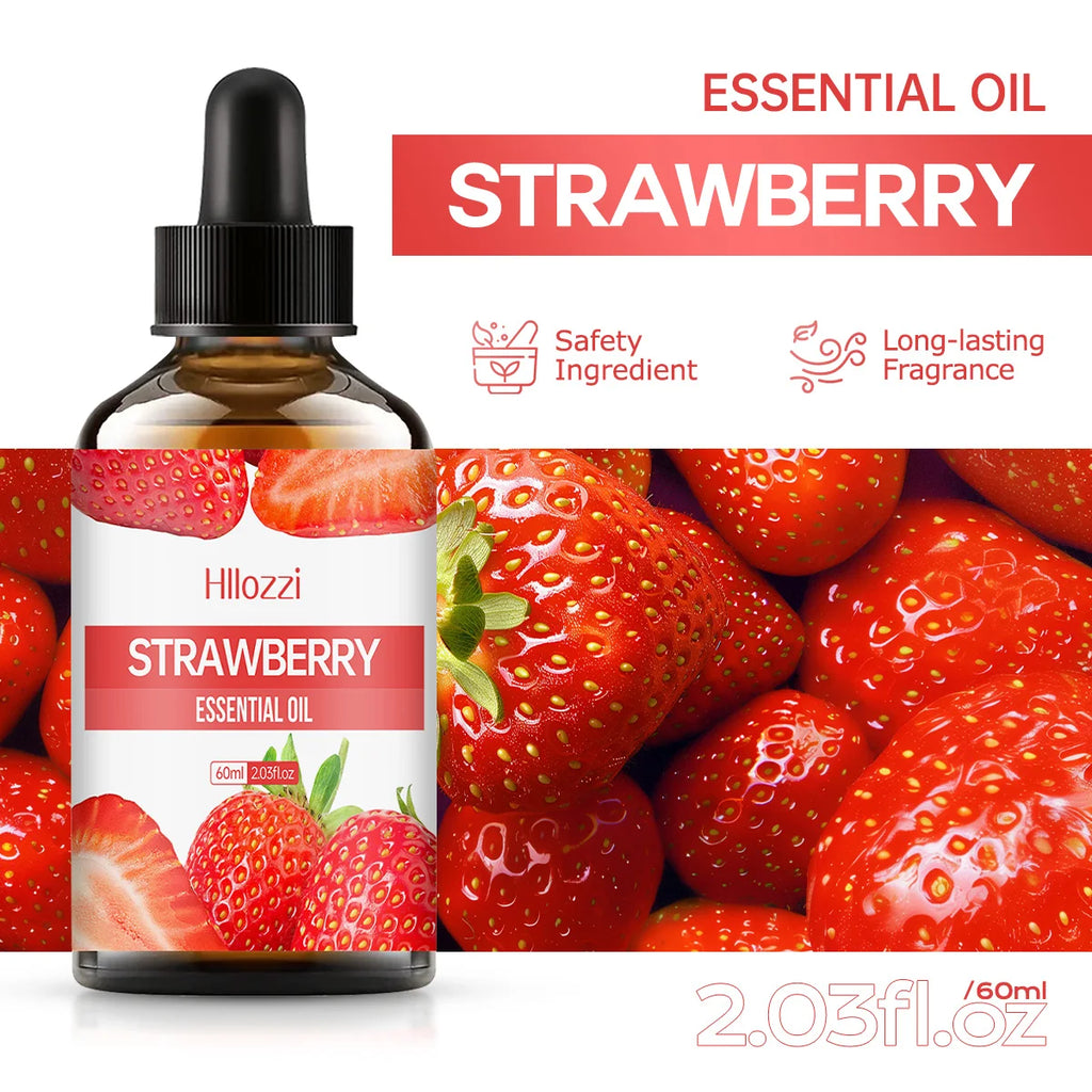 100 ml/60 ml/30 ml huile essentielle de fraise huile essentielle de fruit aromathérapie aromathérapie huile essentielle humidificateur diffuseur