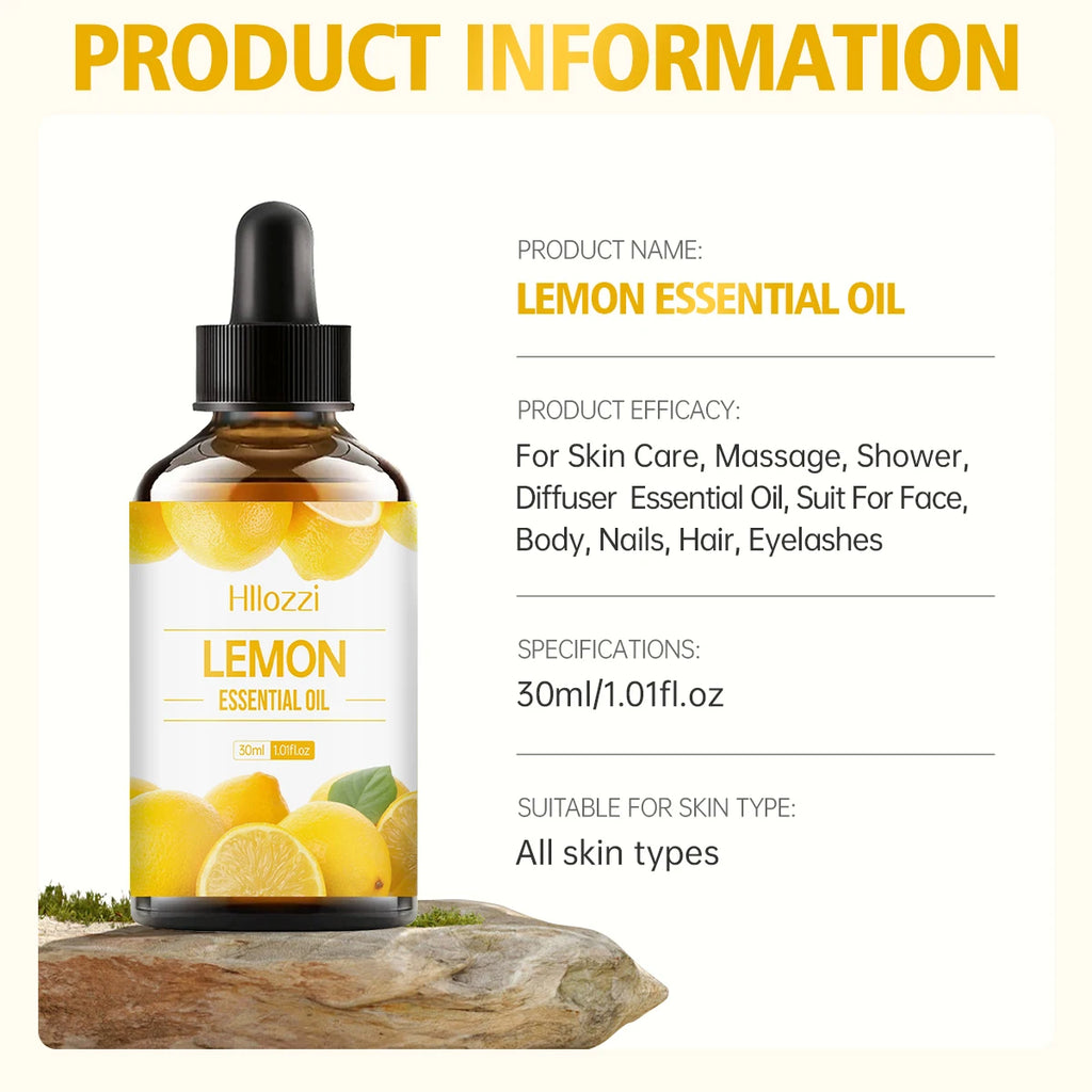 Huile essentielle de citron 100ml/60ml/30ml, huile essentielle de citron, soins du corps, soins capillaires, aromathérapie, fabrication de savon, diffuseurs