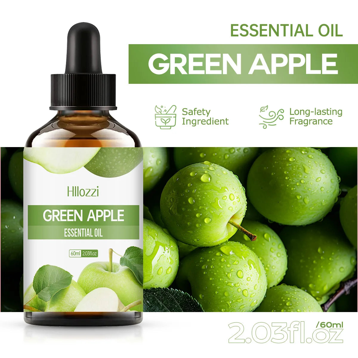 100 ml/60 ml/30 ml huile essentielle de pomme verte huile essentielle de fruit aromathérapie aromathérapie huile essentielle humidificateur diffuseur